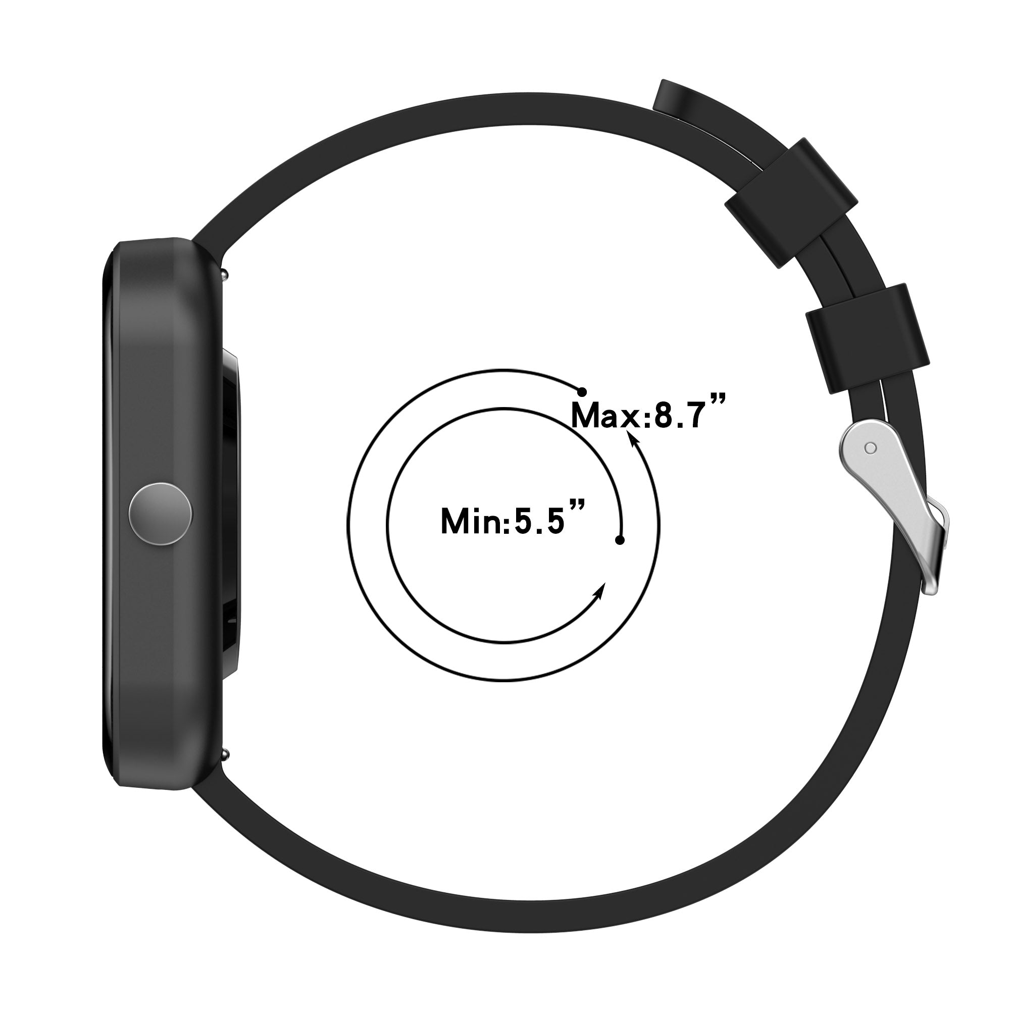 For OnePlus Nord Watch Silicone Watch Strap Adjustable Watch Band with Silver Stainless Steel Buckle For OnePlus Nord Watch Silicone Watch Strap Adjustable Watch Band with Silver Stainless Steel Buckle